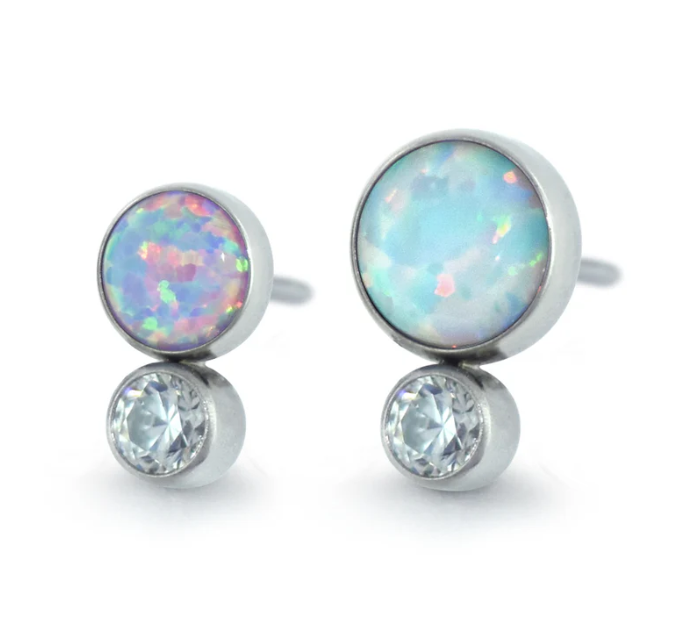 2 Gem Bezel Cluster by Neometal Elegance Piercing & Tattoo Inc